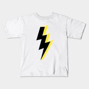 Electric Yellow and Black Lightning Kids T-Shirt